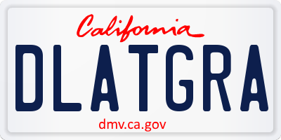 CA license plate DLATGRA