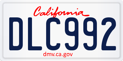 CA license plate DLC992