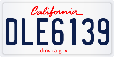 CA license plate DLE6139