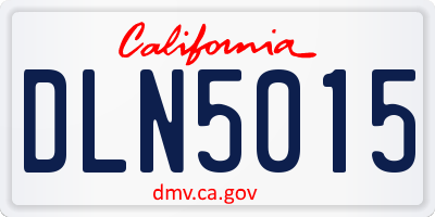 CA license plate DLN5015