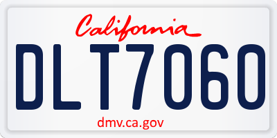 CA license plate DLT7060