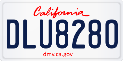 CA license plate DLU8280