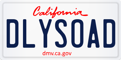 CA license plate DLYSOAD