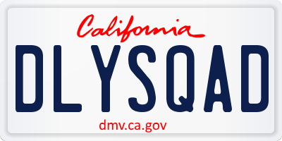 CA license plate DLYSQAD