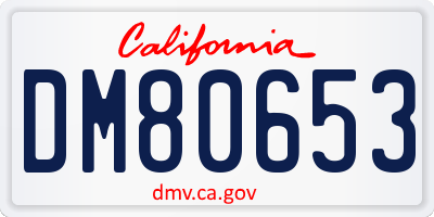 CA license plate DM80653