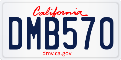 CA license plate DMB570