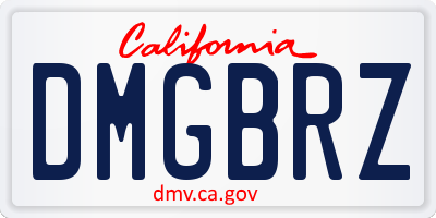 CA license plate DMGBRZ