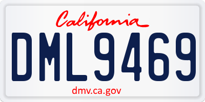 CA license plate DML9469