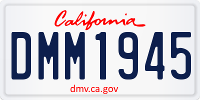 CA license plate DMM1945