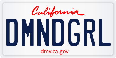 CA license plate DMNDGRL