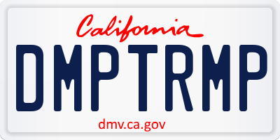 CA license plate DMPTRMP