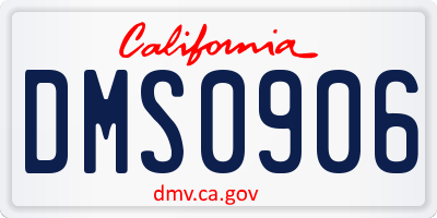 CA license plate DMS0906