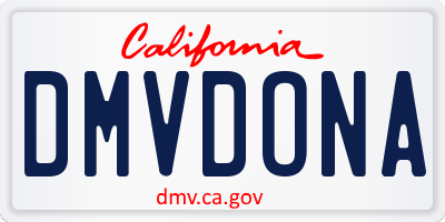 CA license plate DMVDONA