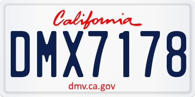 CA license plate DMX7178