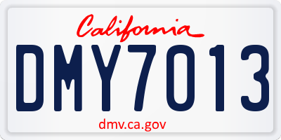 CA license plate DMY7013