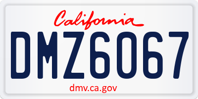 CA license plate DMZ6067