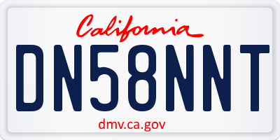 CA license plate DN58NNT