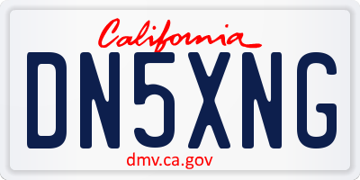 CA license plate DN5XNG