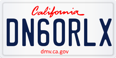 CA license plate DN60RLX