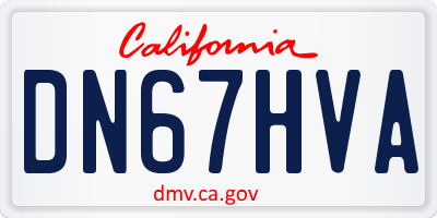 CA license plate DN67HVA