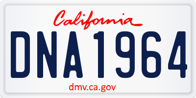 CA license plate DNA1964