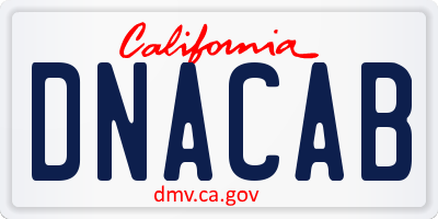 CA license plate DNACAB