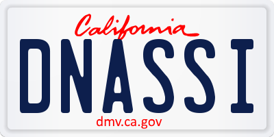 CA license plate DNASSI