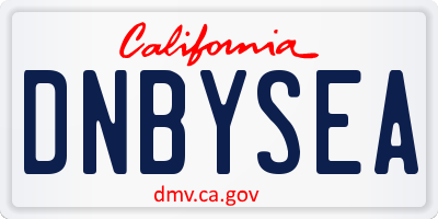 CA license plate DNBYSEA