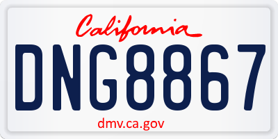 CA license plate DNG8867