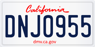 CA license plate DNJ0955