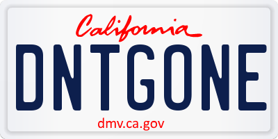 CA license plate DNTGONE