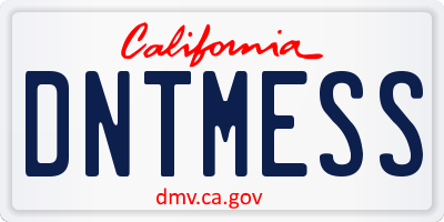 CA license plate DNTMESS