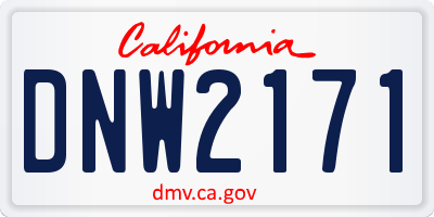 CA license plate DNW2171