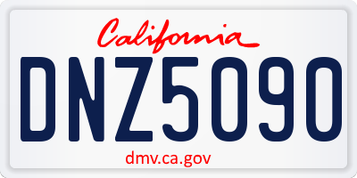 CA license plate DNZ5090