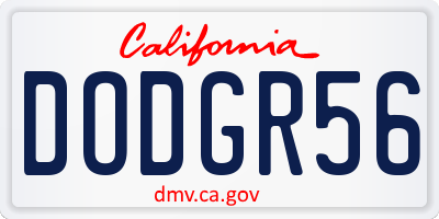 CA license plate DODGR56