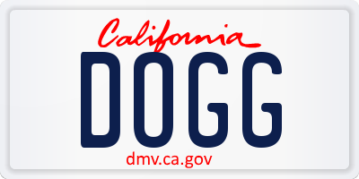 CA license plate DOGG