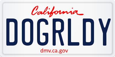 CA license plate DOGRLDY