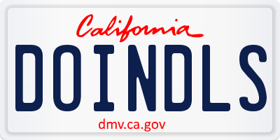 CA license plate DOINDLS