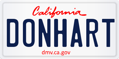 CA license plate DONHART