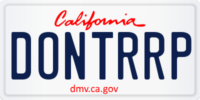 CA license plate DONTRRP