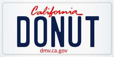 CA license plate DONUT