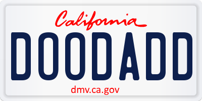 CA license plate DOODADD