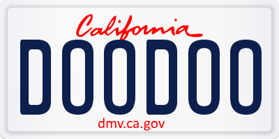 CA license plate DOODOO