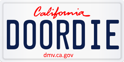 CA license plate DOORDIE