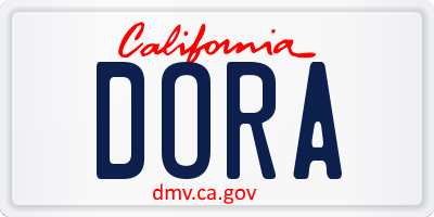 CA license plate DORA