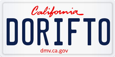 CA license plate DORIFTO