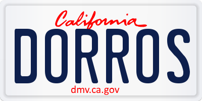 CA license plate DORROS