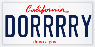 CA license plate DORRRRY