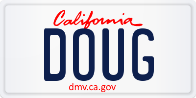 CA license plate DOUG