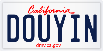 CA license plate DOUYIN